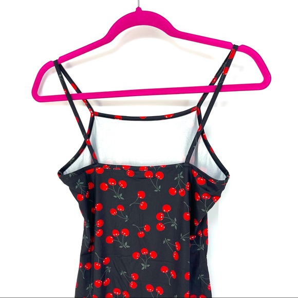 Size Small Cherry Print Spaghetti Strap Mini Dress - Picture 6 of 7